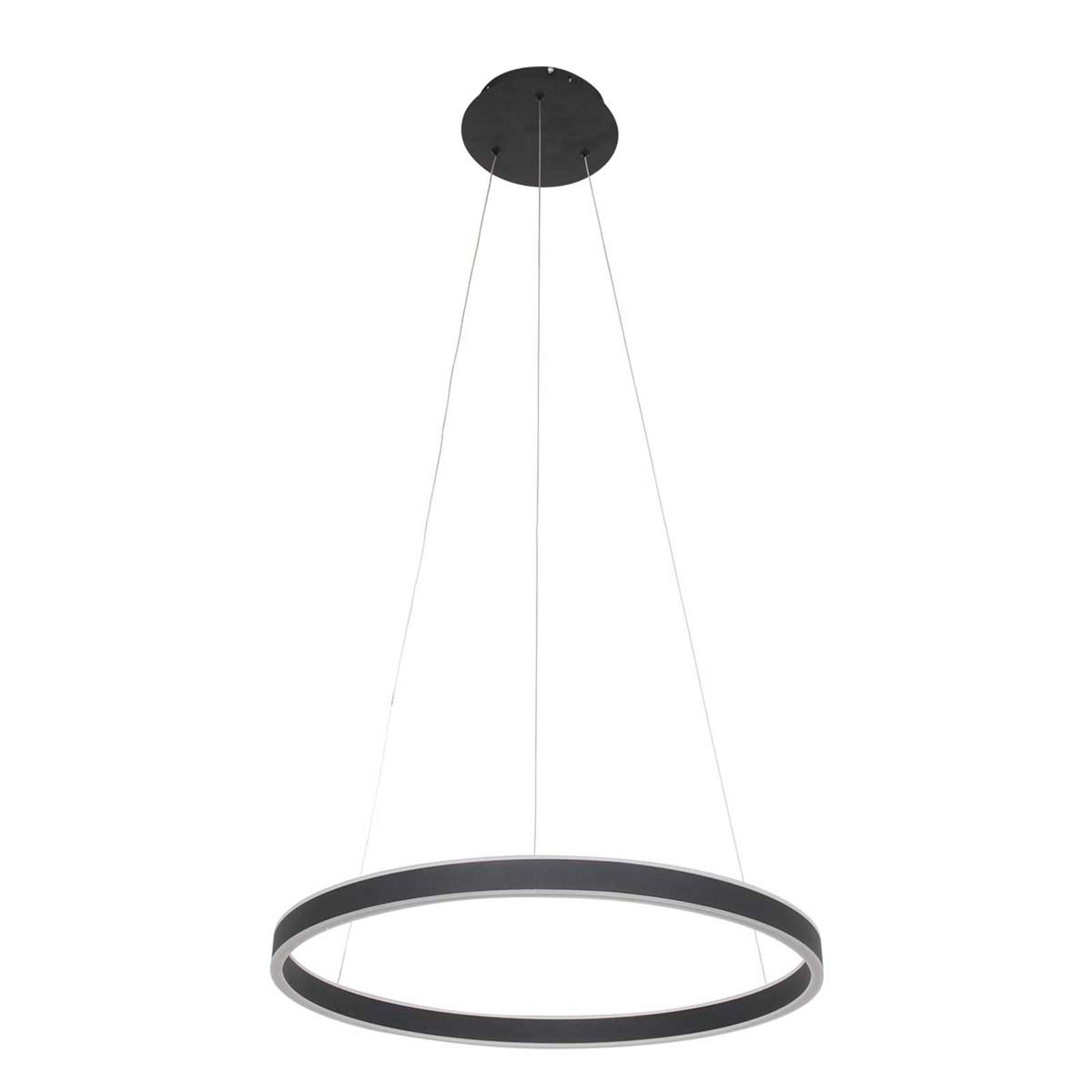 Steinhauer LED-Hängeleuchte Ringlux Ø 60cm 2-flammig schwarz