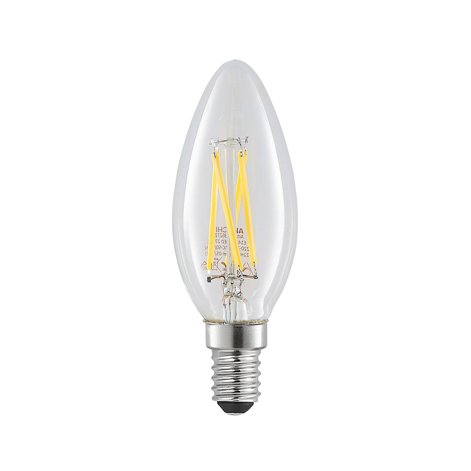 Arcchio LED-Lampe E14 4W 2.700K Kerze, Filament, dimmbar