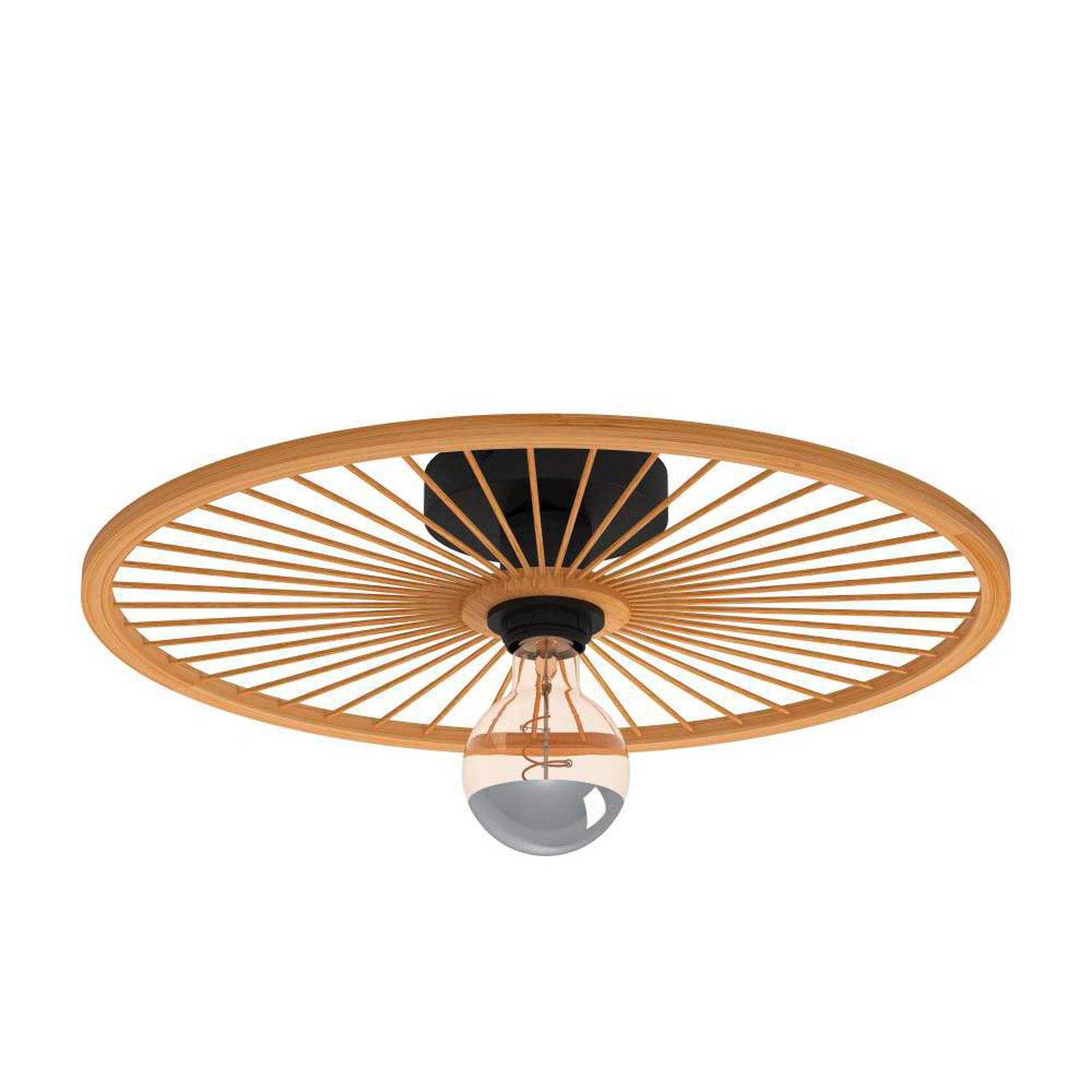 EGLO Leominster Deckenlampe mit rundem Holzschirm
