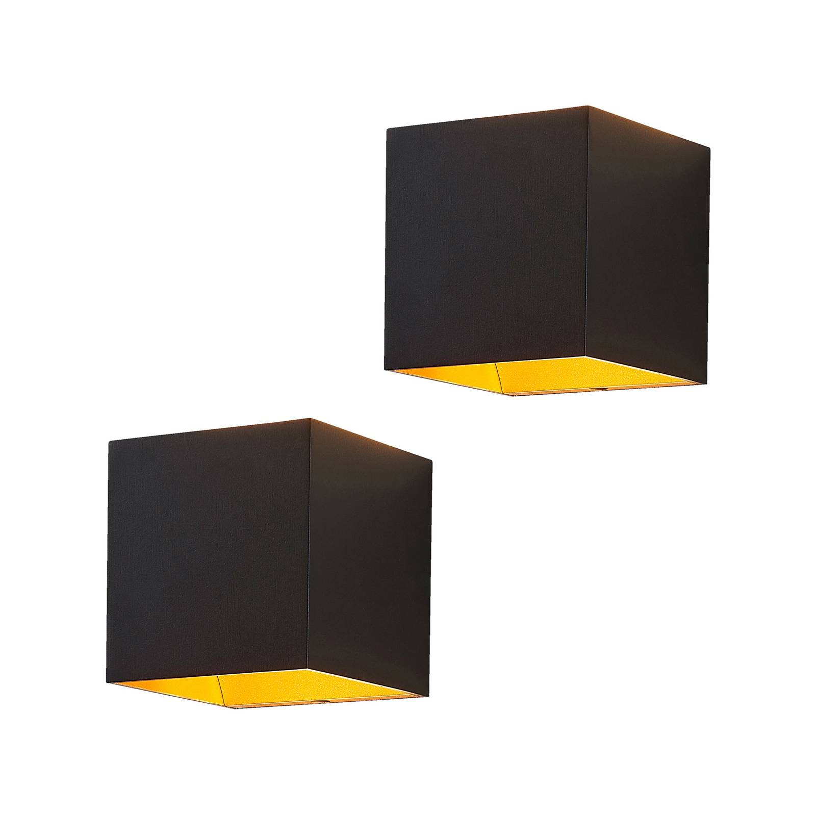 Arcchio Aldrina LED-Wandlampe, schwarz, 2er-Set
