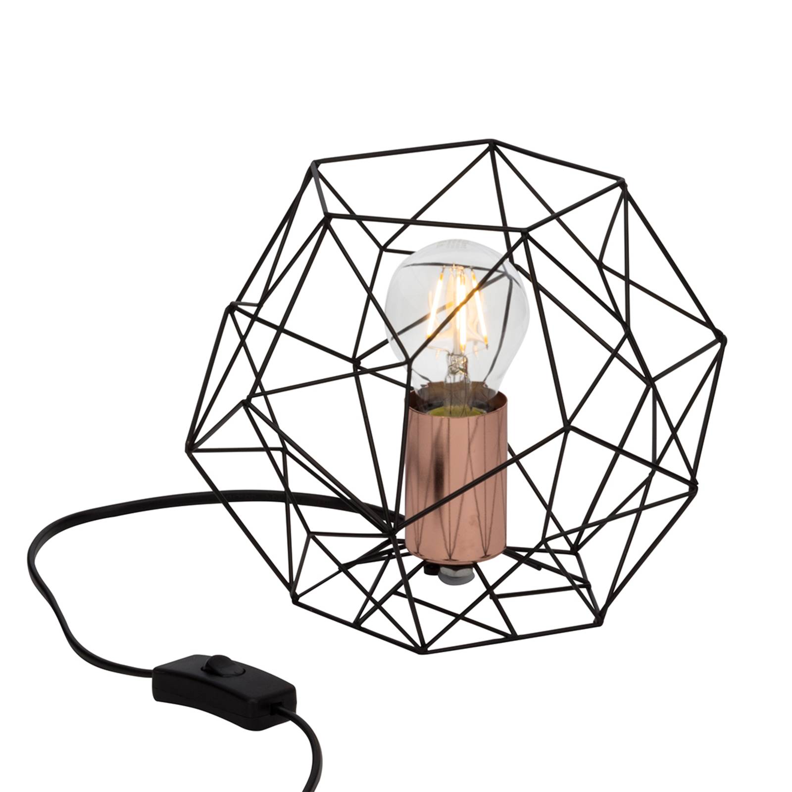 Brilliant Tischlampe Synergy mit Käfigschirm