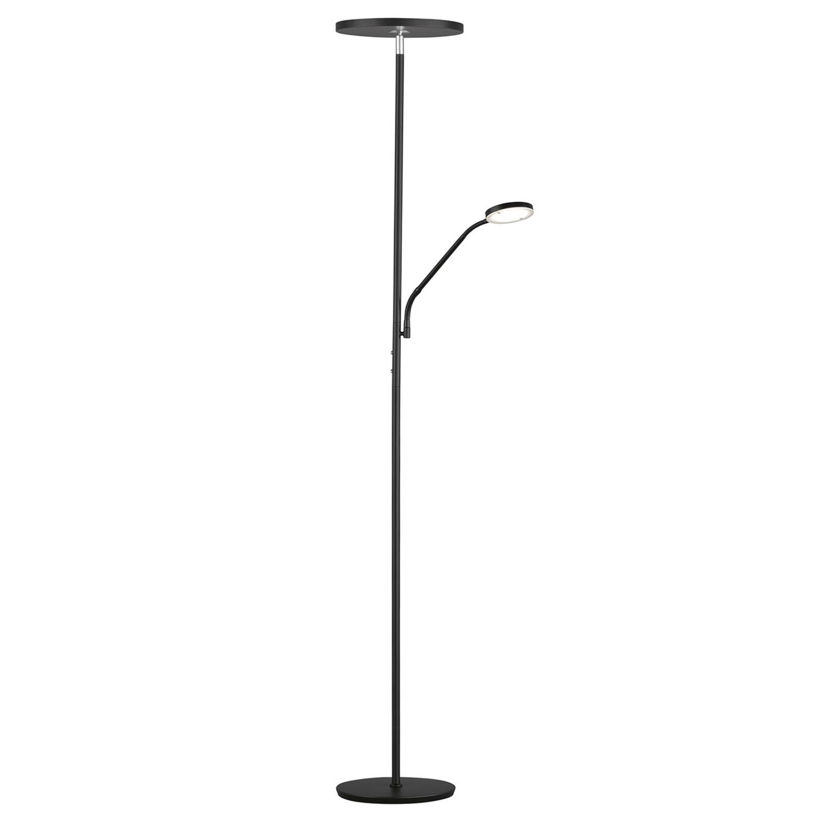 FH Lighting LED-Stehleuchte Fabi mit Leselampe, schwarz matt