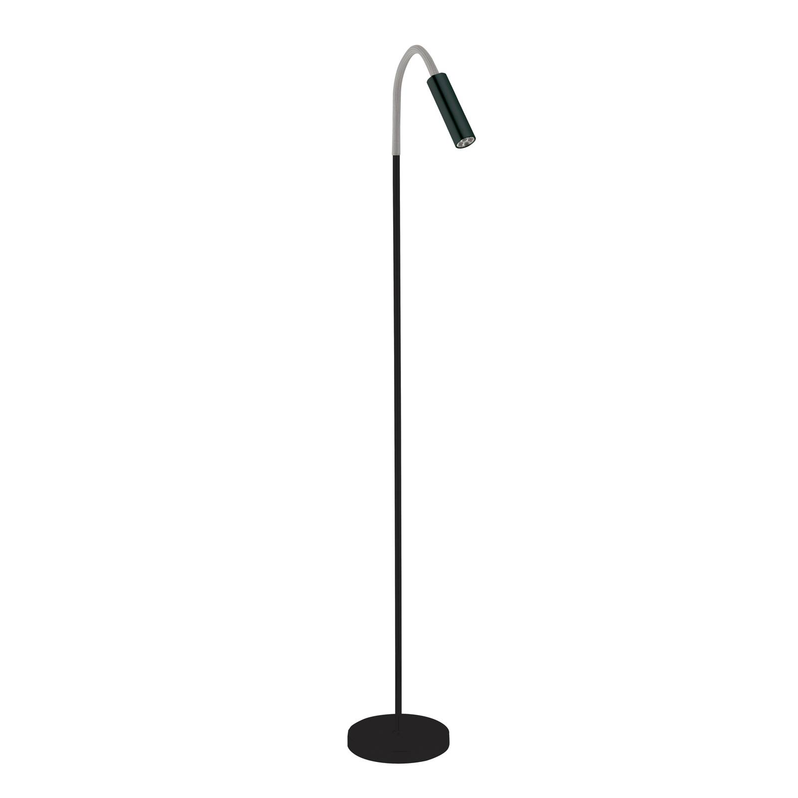 Busch LED-Stehlampe Rocco, schwarz matt Flexarm grau