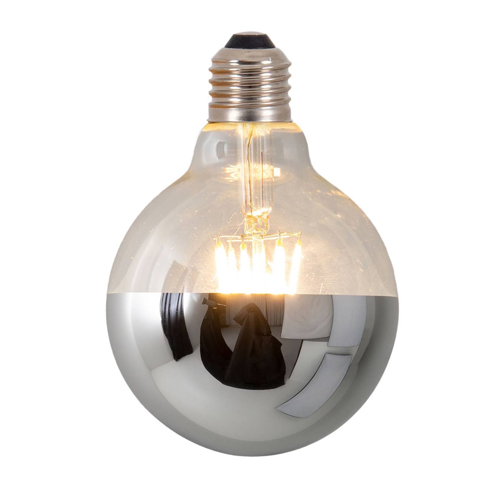 Naeve Leuchten LED-Kopfspiegellampe Tomy, E27 8W dimmbar silber