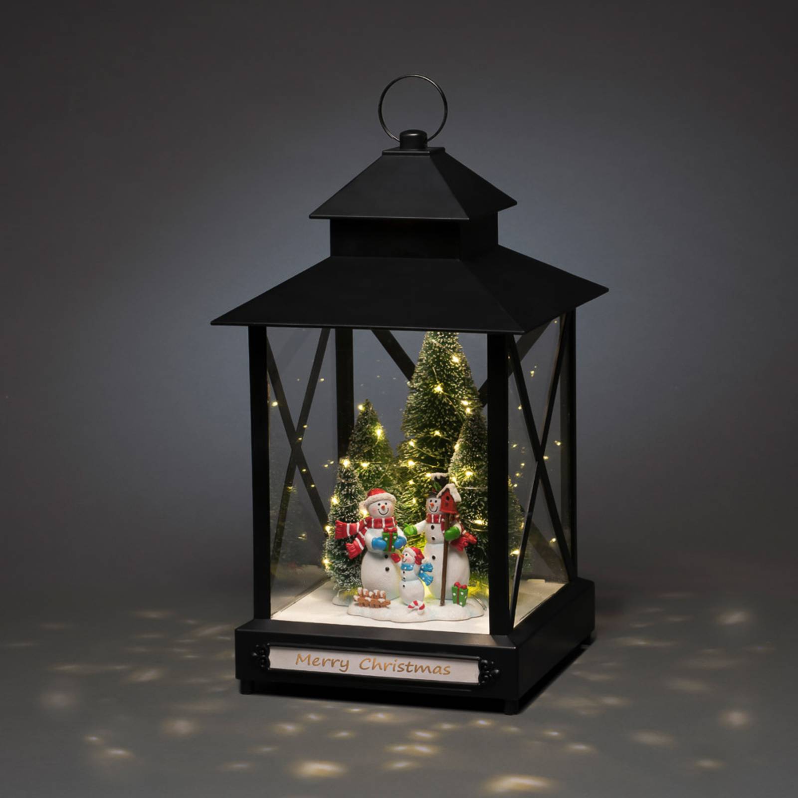 Konstsmide Christmas LED-Dekolaterne Schneemänner schwarz IP44 42cm