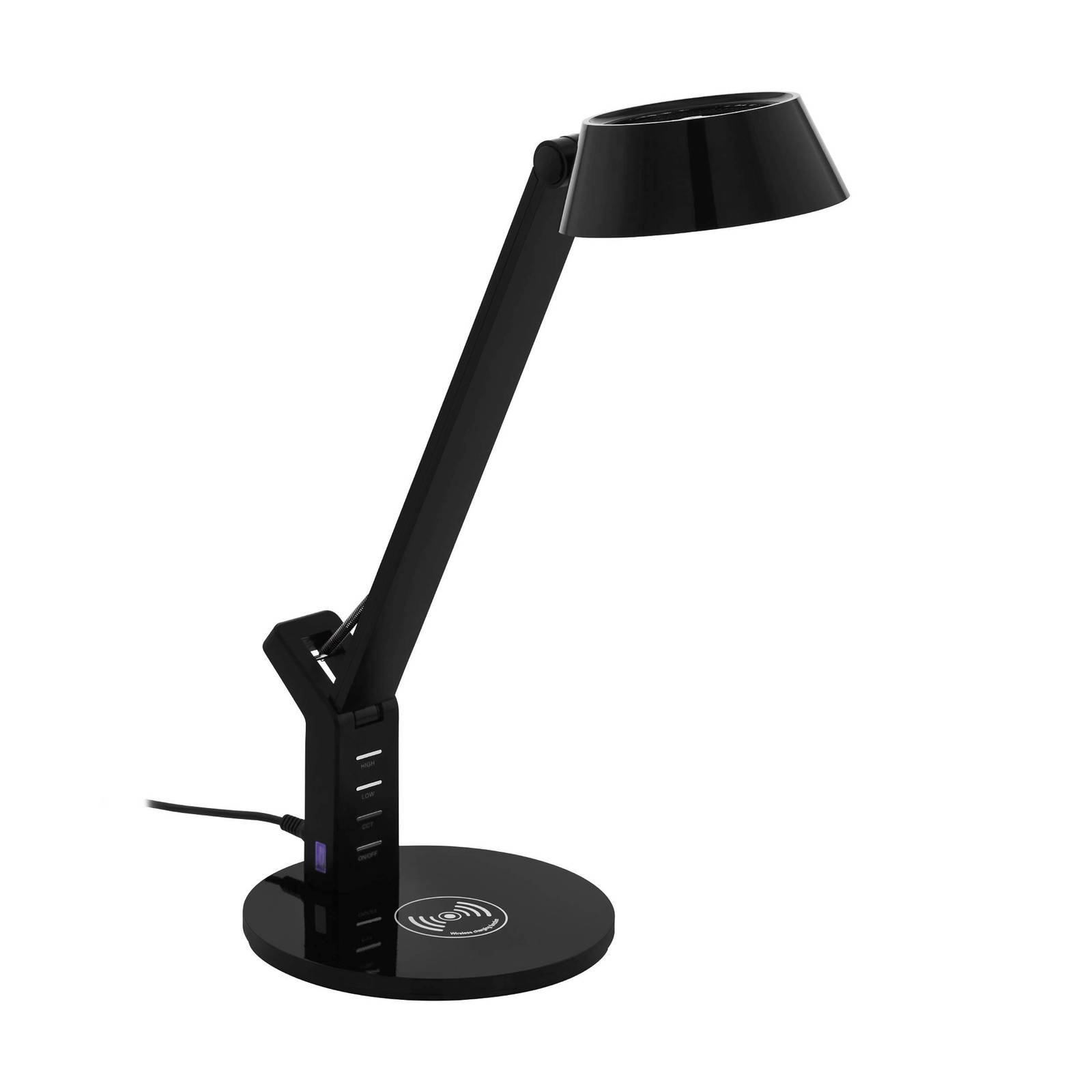 EGLO LED-Tischlampe Banderalo CCT dimmbar QI schwarz