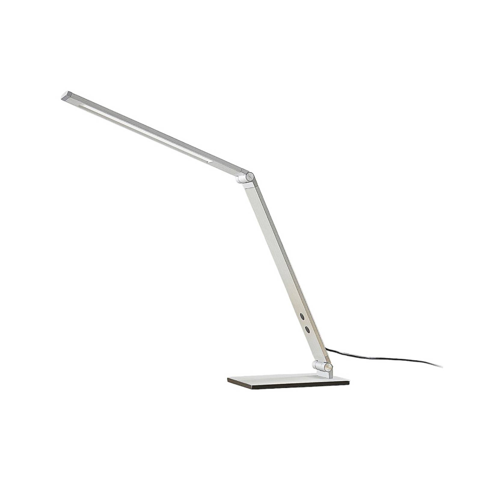 LUCANDE Alu-LED-Schreibtischlampe Nicano mit Dimmer