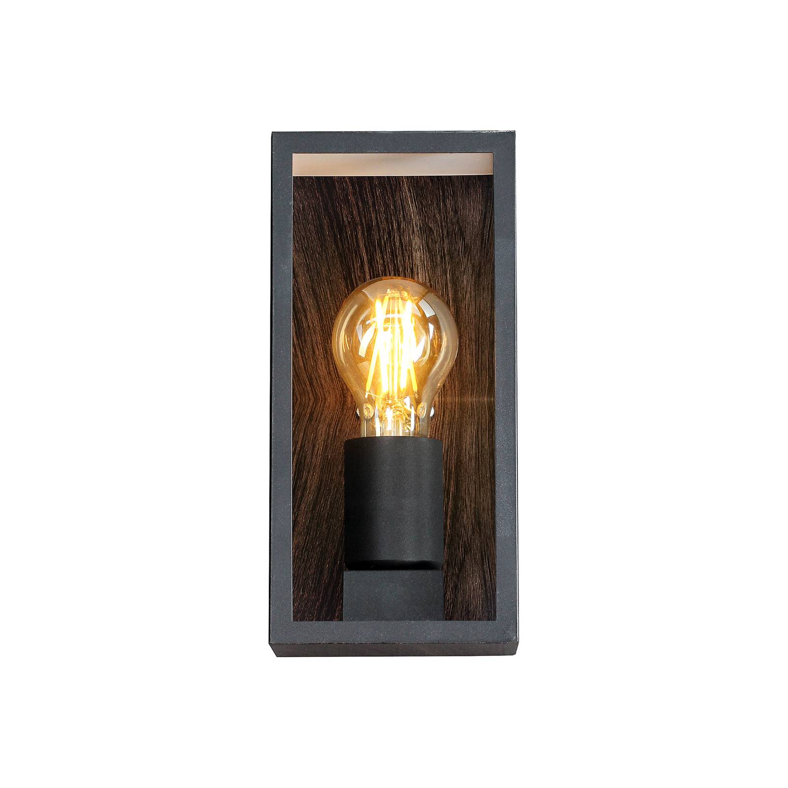 Eco-Light Außenwandlampe Karo, Holzdekor