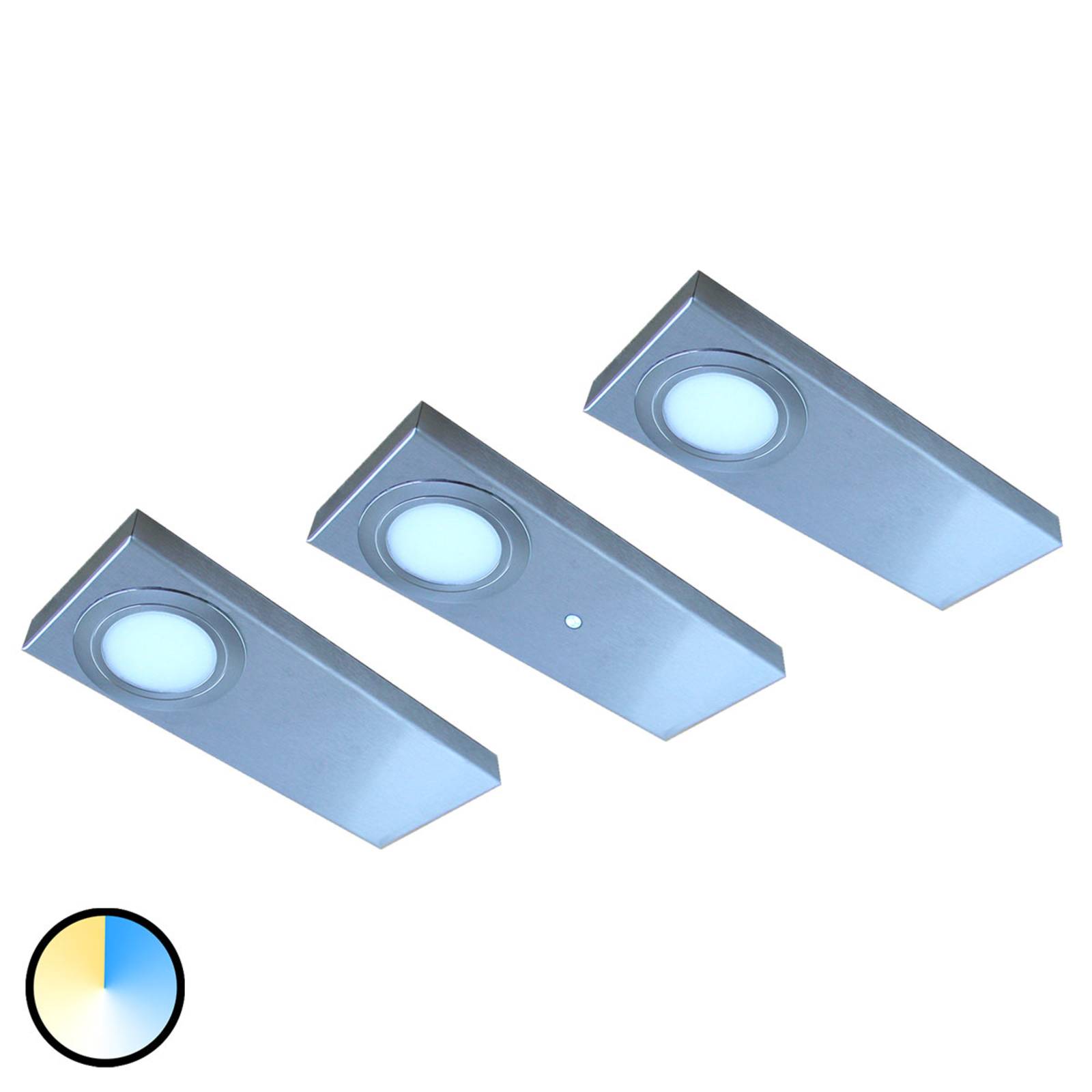 Evotec 3er-Set LED-Unterbauleuchte Tain mit Color Switch
