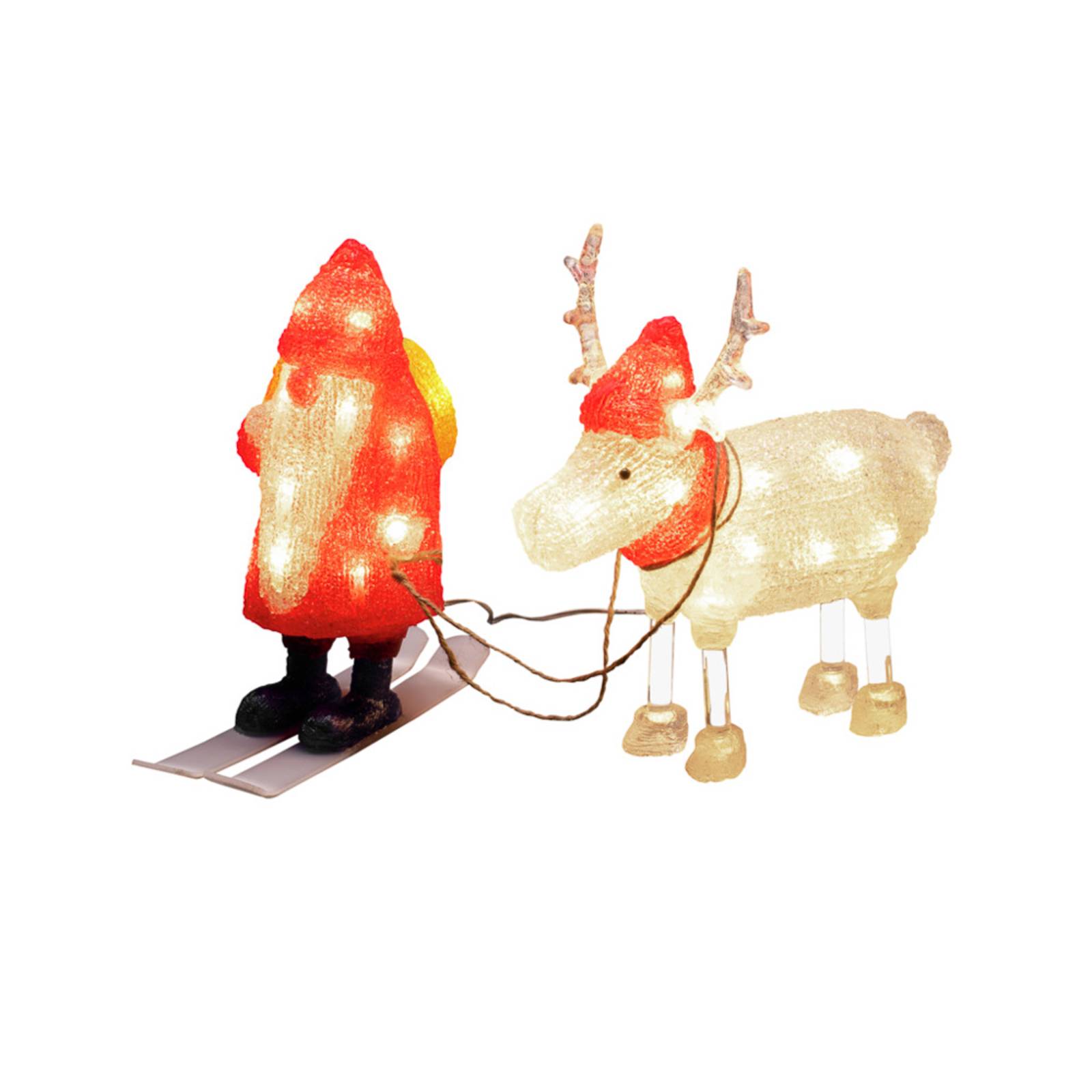 Konstsmide Christmas LED-Dekoleuchte Weihnachtsmann und Rentier IP44