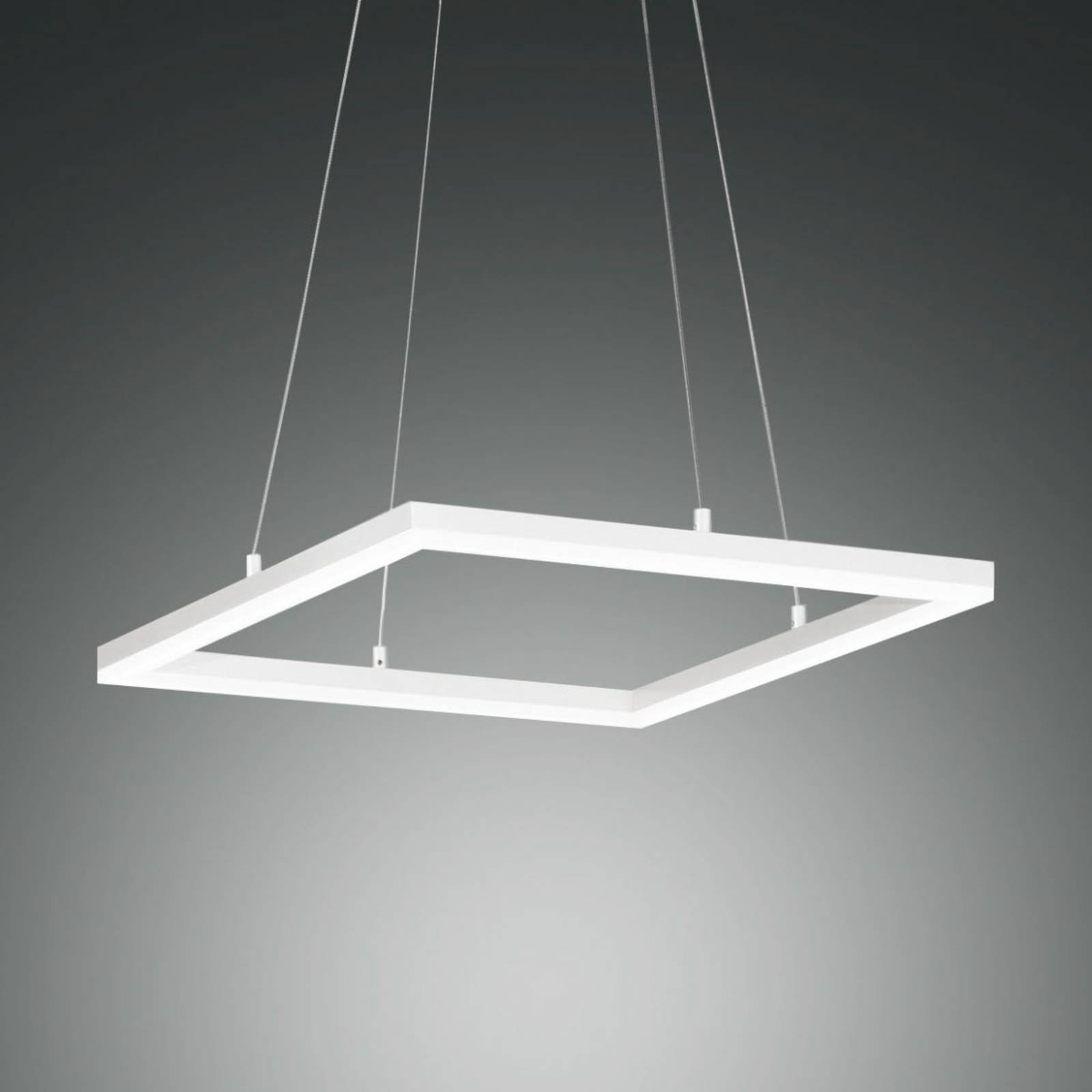 Fabas Luce LED-Pendelleuchte Bard, 42x42cm in Weiß