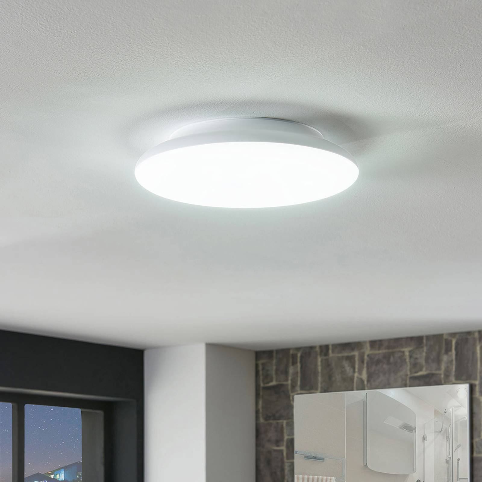 Arcchio LED-Deckenlampe Azra, weiß, rund, IP54, Ø 25 cm