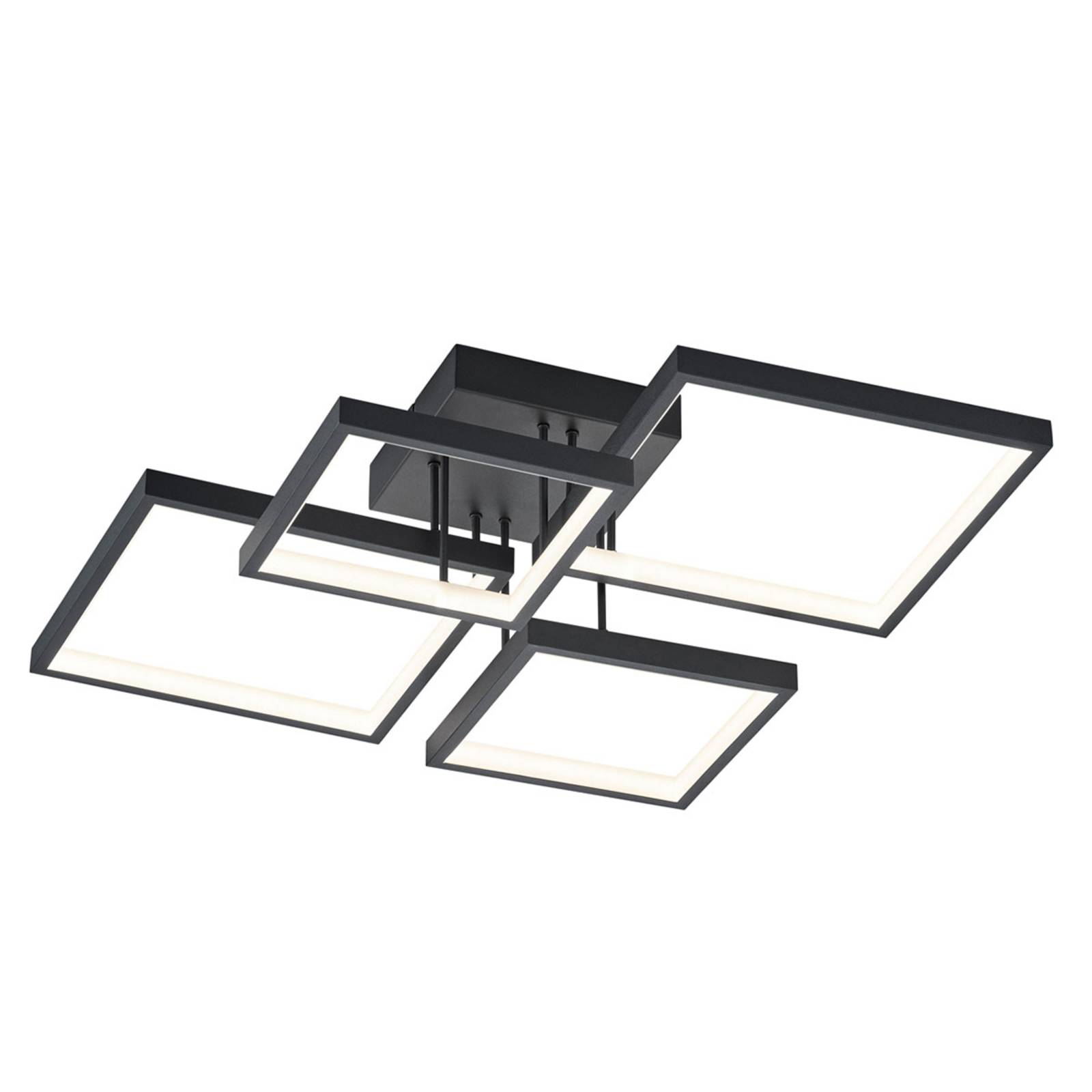 Trio Lighting LED-Deckenleuchte Sorrento 52x52cm, schwarz matt