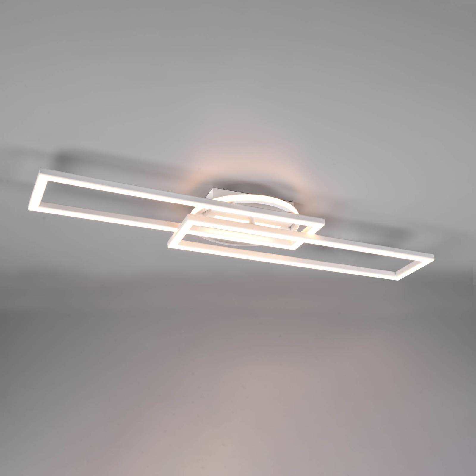 Reality Leuchten LED-Deckenleuchte Twister, drehbar, Remote, weiß