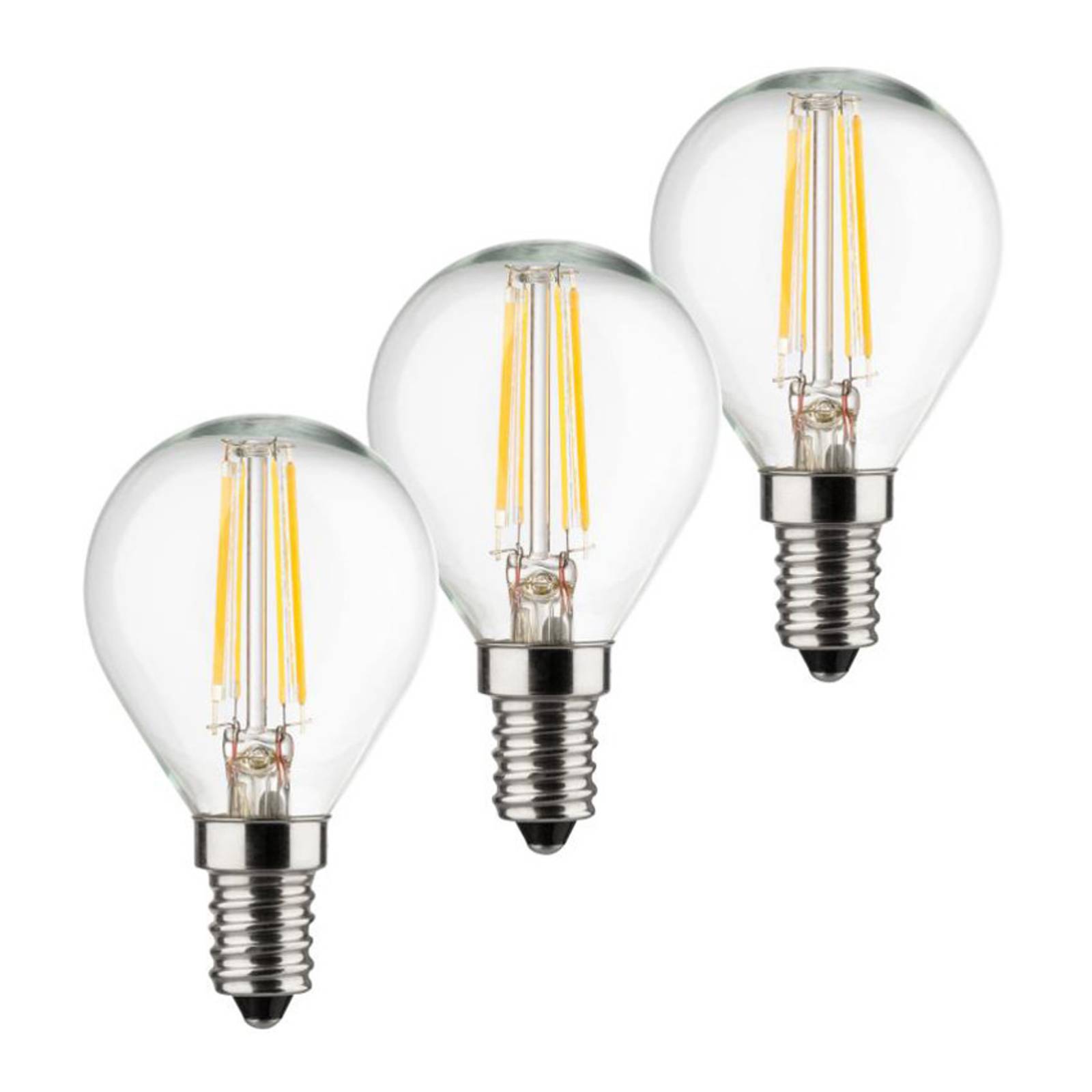 Müller-Licht LED-Tropfenlampe E14 4W 2.700K Filament 3er Set
