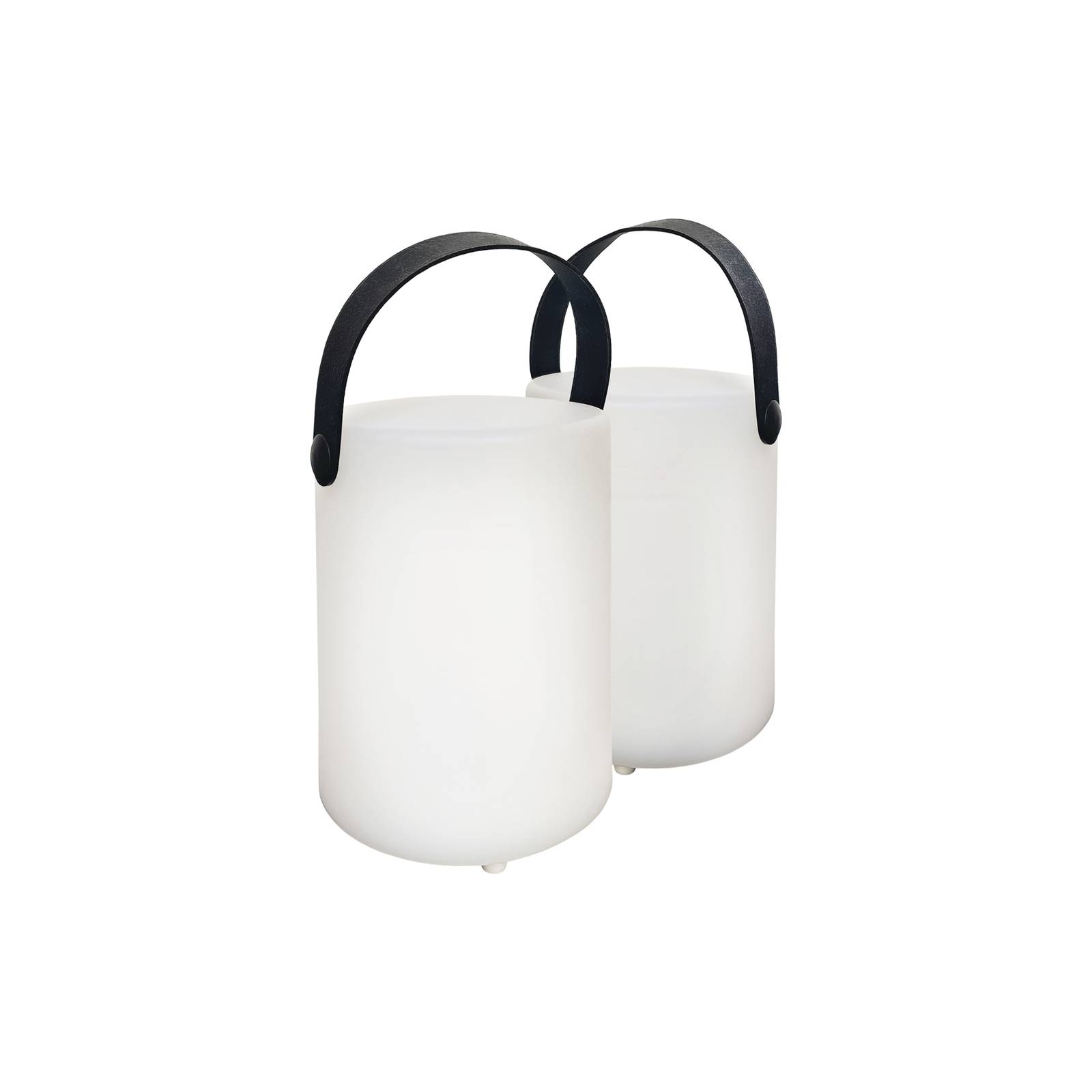 FH Lighting LED-Akku-Tischlampe Ciro, weiß, 2er-Set
